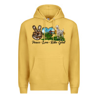 Antique Gold Peace Love Kiko Goat Premium Hoodie - LillyAllenDesigns