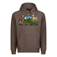 Coffee Peace Love Kiko Goat Premium Hoodie - LillyAllenDesigns
