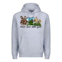 Heather Grey Peace Love Kiko Goat Premium Hoodie - LillyAllenDesigns