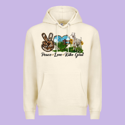 Peace Love Kiko Goat Premium Hoodie Designed By Lillyallendesigns