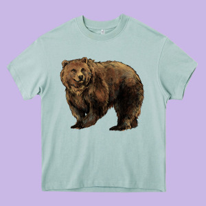 Grizzly Bear Heavy Core Tee Designed By Howdyjamesfarm