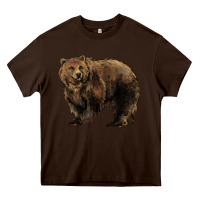 Chocolate Brown Grizzly Bear Heavy Core Tee - HowdyJamesFarm