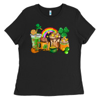 Black St. Patricks coffee cups Ladies Tee - HowdyJamesFarm