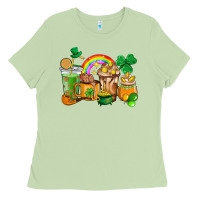 Matcha St. Patricks coffee cups Ladies Tee - HowdyJamesFarm