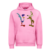 Fuchsia Pink coyote and the road runner Urban Hoodie - linhVisuals