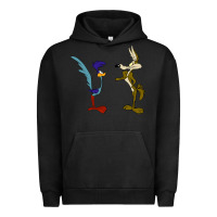 Pigment Black coyote and the road runner Urban Hoodie - linhVisuals