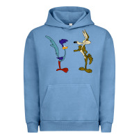 Pigment Pebble Blue coyote and the road runner Urban Hoodie - linhVisuals