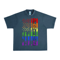 Midnight Navy lgbtq pride american flag Urban Heavy Tee - FaDigitalArtStudio