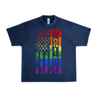 Navy lgbtq pride american flag Urban Heavy Tee - FaDigitalArtStudio