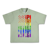 Oil Green lgbtq pride american flag Urban Heavy Tee - FaDigitalArtStudio