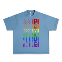 Pebble Blue lgbtq pride american flag Urban Heavy Tee - FaDigitalArtStudio
