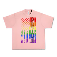 Salmon lgbtq pride american flag Urban Heavy Tee - FaDigitalArtStudio