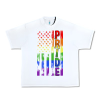 White lgbtq pride american flag Urban Heavy Tee - FaDigitalArtStudio