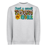 Heather Grey just a small town girl with sunflowers and money Heavyweight Sweatshirt - AdoDesignShop
