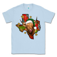 Dusty Blue christmas texas highland cow Classic Tee - Jasminsmagicworld