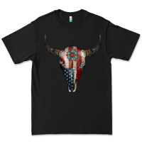 Black American Bull Skull Gemstone Premium Tee - Jasminsmagicworld