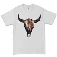 Dove Grey American Bull Skull Gemstone Premium Tee - Jasminsmagicworld