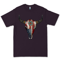 Plum American Bull Skull Gemstone Premium Tee - Jasminsmagicworld