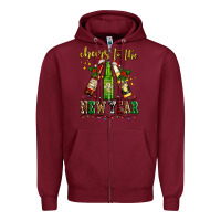 Burgundy cheers to the new year with beers Zipper Hoodie - AdoDesignShop