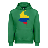Emerald colombia Flag Map Drawing Line Art Urban Hoodie - linhVisuals