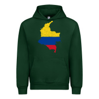 Forest Green colombia Flag Map Drawing Line Art Urban Hoodie - linhVisuals