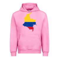 Fuchsia Pink colombia Flag Map Drawing Line Art Urban Hoodie - linhVisuals