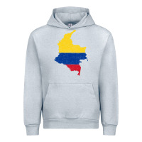 Heather Grey colombia Flag Map Drawing Line Art Urban Hoodie - linhVisuals
