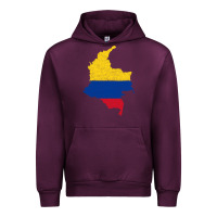 Colombia Flag Map Drawing Line Art Urban Hoodie | Teevron
