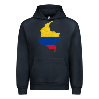 Navy colombia Flag Map Drawing Line Art Urban Hoodie - linhVisuals