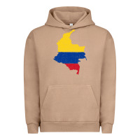 Pigment Burro colombia Flag Map Drawing Line Art Urban Hoodie - linhVisuals