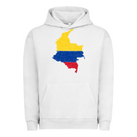 Pigment Lunar Rock colombia Flag Map Drawing Line Art Urban Hoodie - linhVisuals