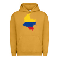 Pigment Peanut Butter colombia Flag Map Drawing Line Art Urban Hoodie - linhVisuals