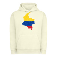 Pigment Pistachio colombia Flag Map Drawing Line Art Urban Hoodie - linhVisuals