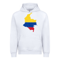White colombia Flag Map Drawing Line Art Urban Hoodie - linhVisuals