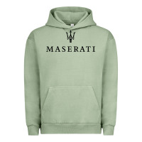 Pigment Oil Green simple white trident symbol essential Urban Hoodie - linhVisuals