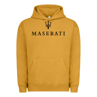 Pigment Peanut Butter simple white trident symbol essential Urban Hoodie - linhVisuals