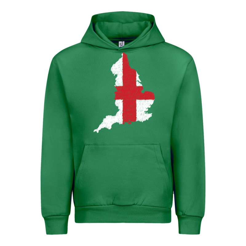 England Flag Map Drawing Line Art Urban Hoodie by linhVisuals | Teevron