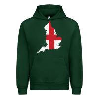 Forest Green england Flag Map Drawing Line Art Urban Hoodie - linhVisuals