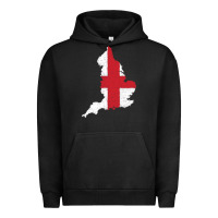 Pigment Black england Flag Map Drawing Line Art Urban Hoodie - linhVisuals
