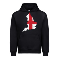 Black england Flag Map Drawing Line Art Urban Hoodie - linhVisuals