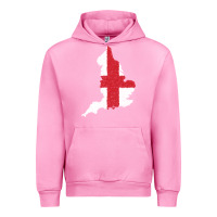 Fuchsia Pink england Flag Map Drawing Line Art Urban Hoodie - linhVisuals
