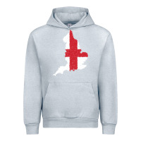 Heather Grey england Flag Map Drawing Line Art Urban Hoodie - linhVisuals