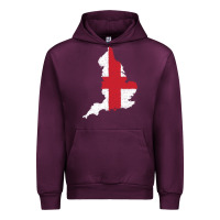 Mauve Wine england Flag Map Drawing Line Art Urban Hoodie - linhVisuals