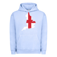 Pigment Grape Ice england Flag Map Drawing Line Art Urban Hoodie - linhVisuals