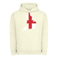 Pigment Pistachio england Flag Map Drawing Line Art Urban Hoodie - linhVisuals