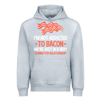 Heather Grey bacon apparel t  shirt i'm not addicted to bacon we were just in a com Urban Hoodie - linhVisuals