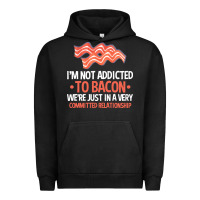 Pigment Black bacon apparel t  shirt i'm not addicted to bacon we were just in a com Urban Hoodie - linhVisuals
