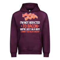 Mauve Wine bacon apparel t  shirt i'm not addicted to bacon we were just in a com Urban Hoodie - linhVisuals