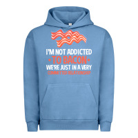 Pigment Pebble Blue bacon apparel t  shirt i'm not addicted to bacon we were just in a com Urban Hoodie - linhVisuals