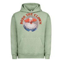 Pigment Oil Green bozo the clown vintage style faded design ,  bozo Urban Hoodie - linhVisuals